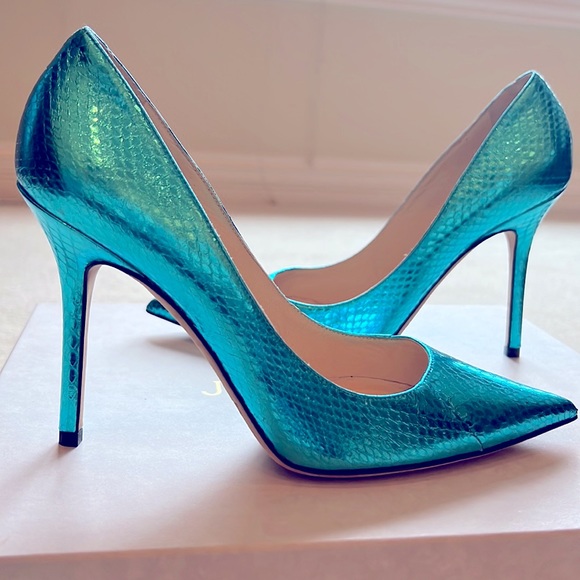 Jimmy Choo Blue Heels - Picture 2 of 6